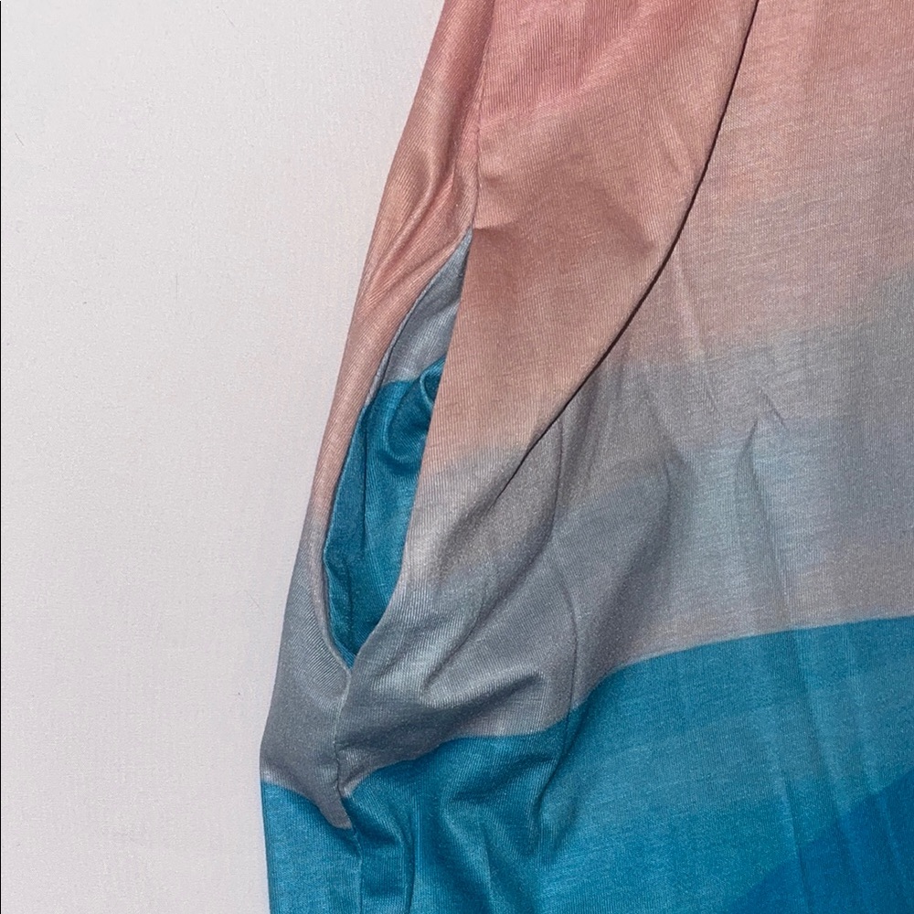 Pink and Blue Gradient Spaghetti Strap Slip Dress - Picture 8 of 11